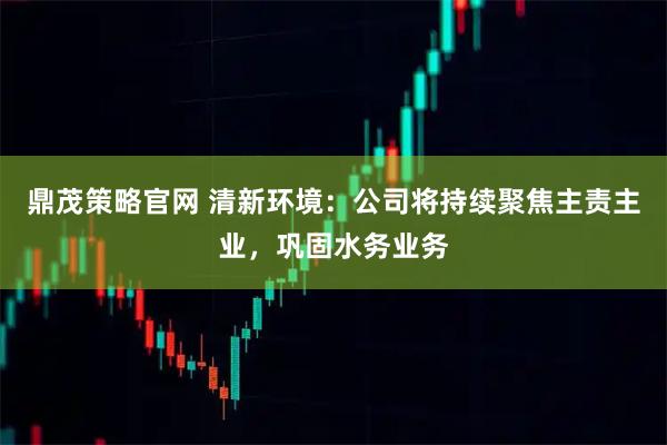鼎茂策略官网 清新环境：公司将持续聚焦主责主业，巩固水务业务